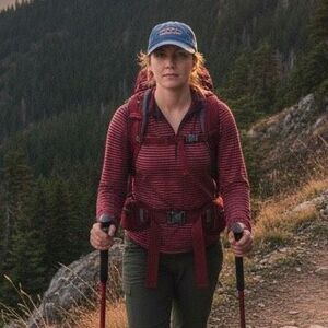 Title Nine Striped Long Sleeve Performance Top | Size Medium